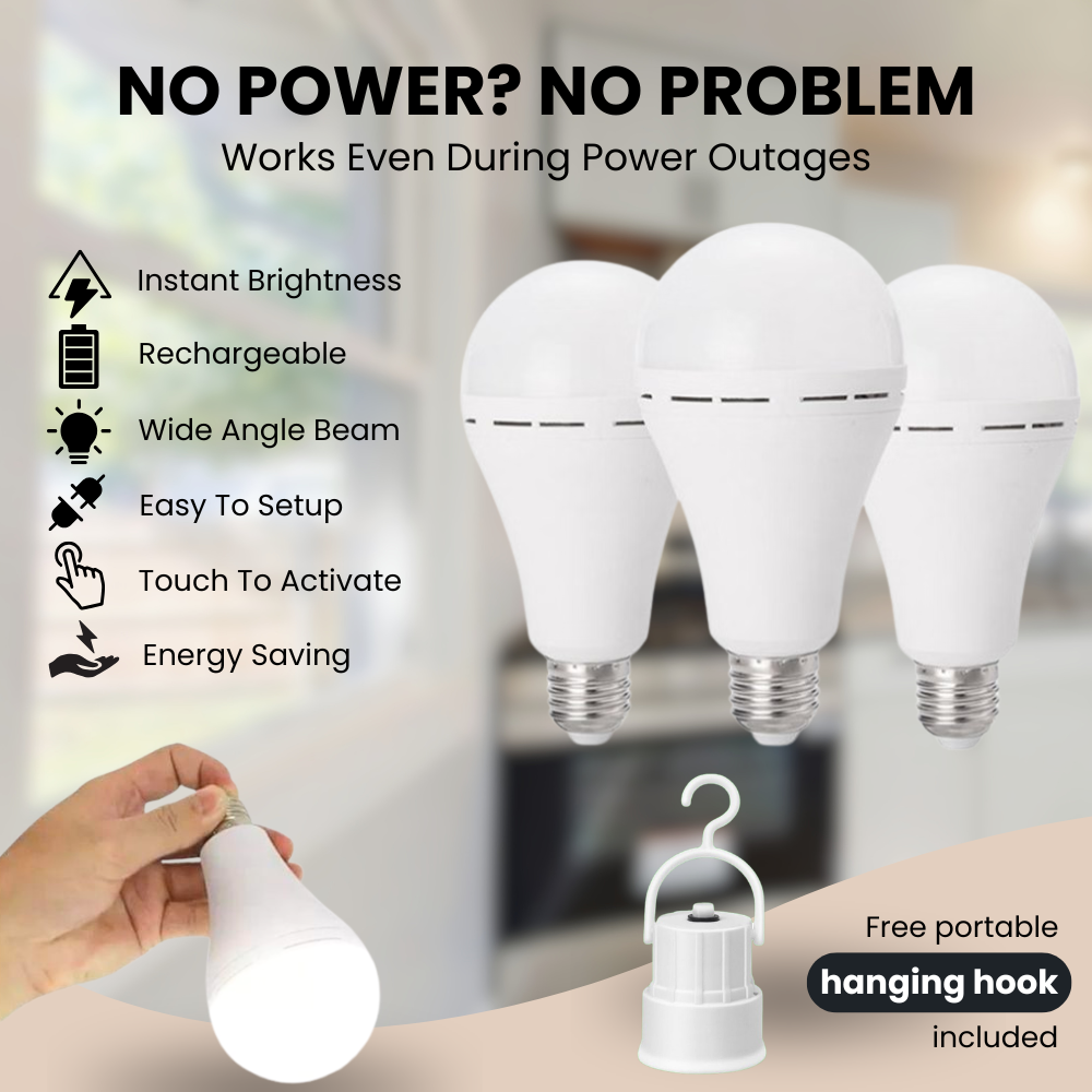 SafeGlow – Rechargeable Emergency Light Bulb